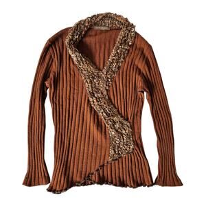 Euro Fairycore Sweater Burnt Orange - Small